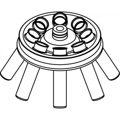 Angle rotor 8 x 15/10ml complete with buckets 13080 (Ø 17x100/120mm) - angle 30°