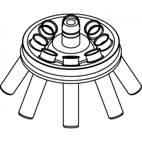 Rotor Angular 8 x 15/10ml, completo con buckets 13080 (O 17x100/120mm) (angulo 30°) (max RPM/RCF: 5 800rpm/3 122xg)