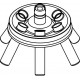 Angle rotor 6 x 15/10ml complete with buckets 13080 (Ø 17x100/120mm) - angle 30°