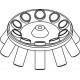 Rotor Angular 10 x 50ml para tubos Falcon, completo con buckets (angulo 30°) (max RPM/RCF: 5 500rpm/4 498xg)