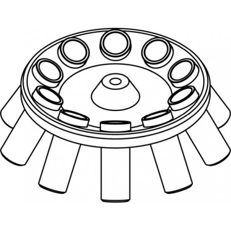 Rotor Angular 10 x 50ml para tubos Falcon, completo con buckets (angulo 30°) (max RPM/RCF: 5 500rpm/4 498xg)