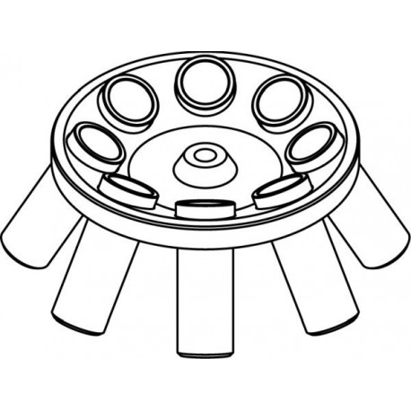 Rotor Angular 8 x 50ml para tubos Falcon, completo con buckets (angulo 30°) (max RPM/RCF: 5 500rpm/4 227xg / 5 000rpm/3 494xg)