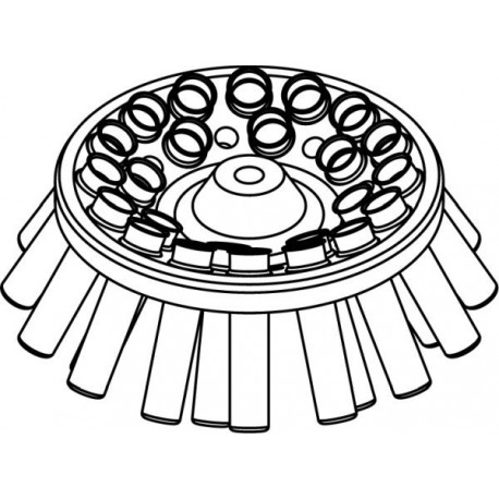Rotor Angular 24 x 15/10ml, completo con buckets 13080 (O 17x100/120mm) (angulo 30°) (max RPM/RCF: 4 500rpm/2 332xg)