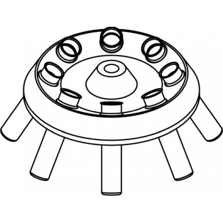 Rotor Angular 8 x 15/10ml, completo con buckets 13080 (O 17x100/120mm) (angulo 30°) (max RPM/RCF: 6 000rpm/4 226xg)