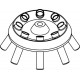 Rotor Angular 8 x 10ml, completo con buckets 13081 (O 17x70/85mm) (angulo 30°) (max RPM/RCF: 6 000rpm/3 783xg)