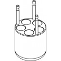 Round carrier (5 x 17mm) for round-bottom 5 x 10ml Nalgene® and 5 x 13/14ml Sarstedt® tubes
