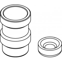 Round carrier (1 x 45mm) for round-bottom, glass 100ml tube, complete set with 14188 rubber pad