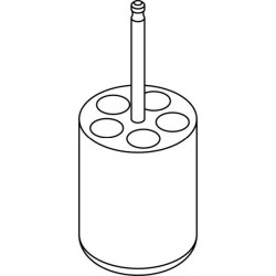 Round carrier (5 x 12,5mm) for round-bottom 5 x 7/5ml tubes