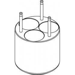 Round carrier (3 x 36mm) for round-bottom, glass 3 x 50ml tubes