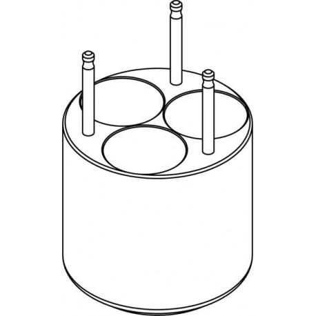 Round carrier (3 x 36mm) for round-bottom, glass 3 x 50ml tubes