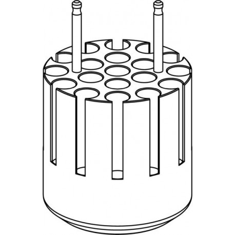 Round carrier (19 x 13,1mm) for long blood collection 19 x 1,6÷4ml tubes
