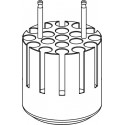 Round carrier (19 x 13,1mm) for long blood collection 19 x 1,6÷4ml tubes