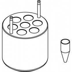 Round carrier (7 x 16,9mm) for 7 x 5ml Eppendorf® snap cap closing or screw cap closing tube, complete with 14324 carriers