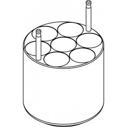 Round carrier (7 x 26mm) for skirted, conical-bottom3x30ml Sterilin® tubes or round-bottom 7 x 28/30ml Nalgene® tubes