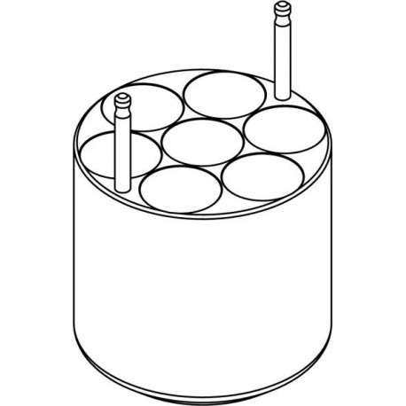 Round carrier (7 x 26mm) for skirted, conical-bottom3x30ml Sterilin® tubes or round-bottom 7 x 28/30ml Nalgene® tubes
