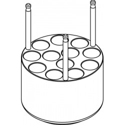 Round carrier (12 x 17mm) for round-bottom 12 x 15/10ml Nalgene® tubes