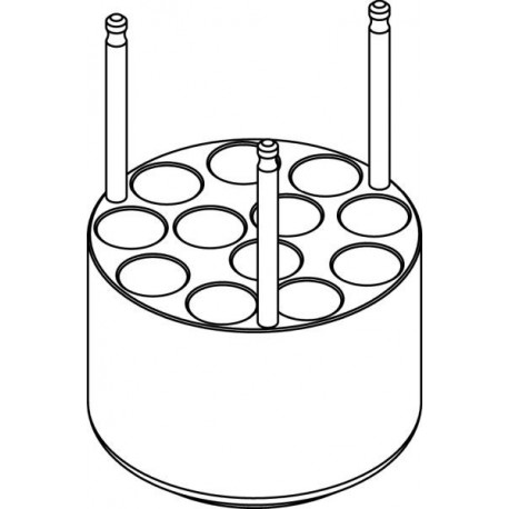 Round carrier (12 x 17mm) for round-bottom 12 x 15/10ml Nalgene® tubes