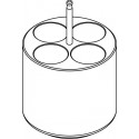 Round carrier (4 x 30mm) for round-bottom 4 x 50ml Nalgene® tubes