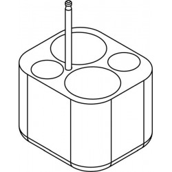 Rectangular carrier (2 x 45mm) for conical-bottom 2 x 100ml tubes