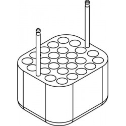 Rectangular carrier (25 x 13,1mm) for round-bottom 25 x 5ml tubes