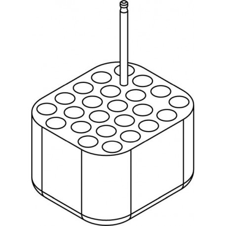 Rectangular carrier (24 x 13,1mm) for blood collection 24 x 1,6÷7ml tubes