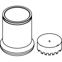 Round carrier (1 x 62mm) with 14017 Pad (PP) under 250ml round-bottom bottle