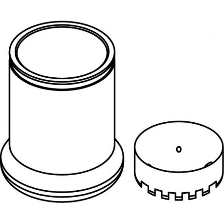 Round carrier (1 x 62mm) with 14017 Pad (PP) under 250ml round-bottom bottle