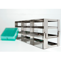 Racks de acero para congeladores verticales para 4x3 cajas 54mm de altura.