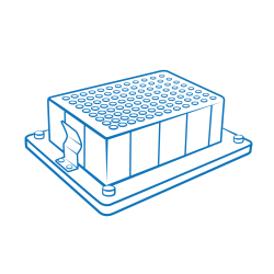 B-2P, Bloque para una placa Deep-Well Porvair® 96/2000 μ