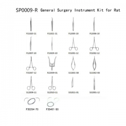 Kit de instrumentação cirúrgica para rato.