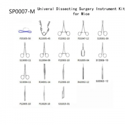 Kit de instrumentación quirúrgica universal para disección de ratones.