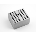 Bloque de aluminio para 48 tubos 0,2ml o 6 tiras de 8x0,2 ml.