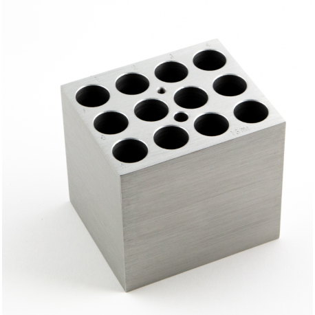 D-1115 Bloque de aluminio para 12 tubos falcon 15 ml