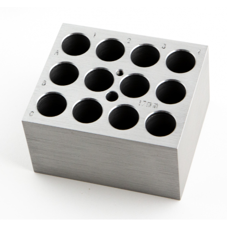 D-1117 Bloque de aluminio para 12 tubos 17 mm