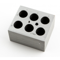 Bloque de aluminio para 6 tubos 20 mm