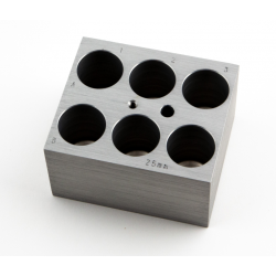D-1125 Bloque de aluminio para 6 tubos 25 mm
