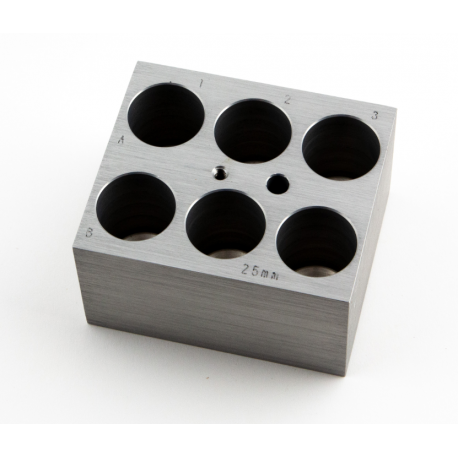 D-1125 Bloque de aluminio para 6 tubos 25 mm