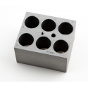 Bloque de aluminio para 6 tubos 25 mm