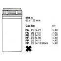 Garrafas de 250 mL (62X122 mm.) PPCO (PA), fundo plano, com tampa (6 unid.)