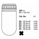 Botellas 250 ml. (62X120 mm.) PE, fondo redondo, con tapa (6 unid.)