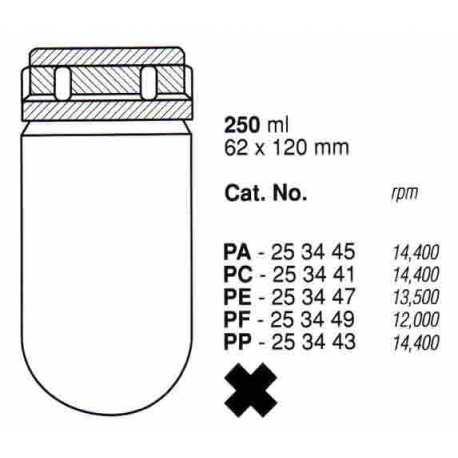 Botellas 250 ml. (62X120 mm.) PE, fondo redondo, con tapa (6 unid.) Botellas 250 ml. (62X120 mm.) PE, fondo redondo, con tapa (6 unid.)