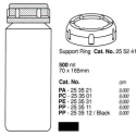 Botellas 500 ml. (70X165 mm.) PC, fondo plano, con tapa (6 unid.)