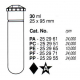 Tubos Supercentrífuga 30 ml (25 x 95 mm); PE; con tapa AOR (10 unidades).